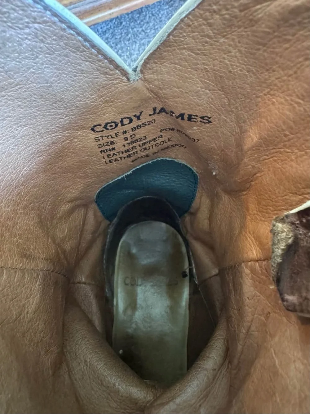 Cody James Men's Western Leather Boots in Brown with Teal Shaft